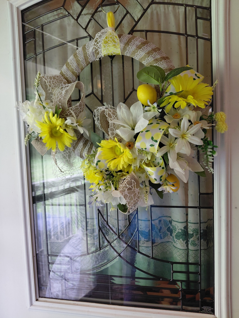 Yellow and White with Lemons Floral Spring/Summer Wreath - Picture 8 of 12
